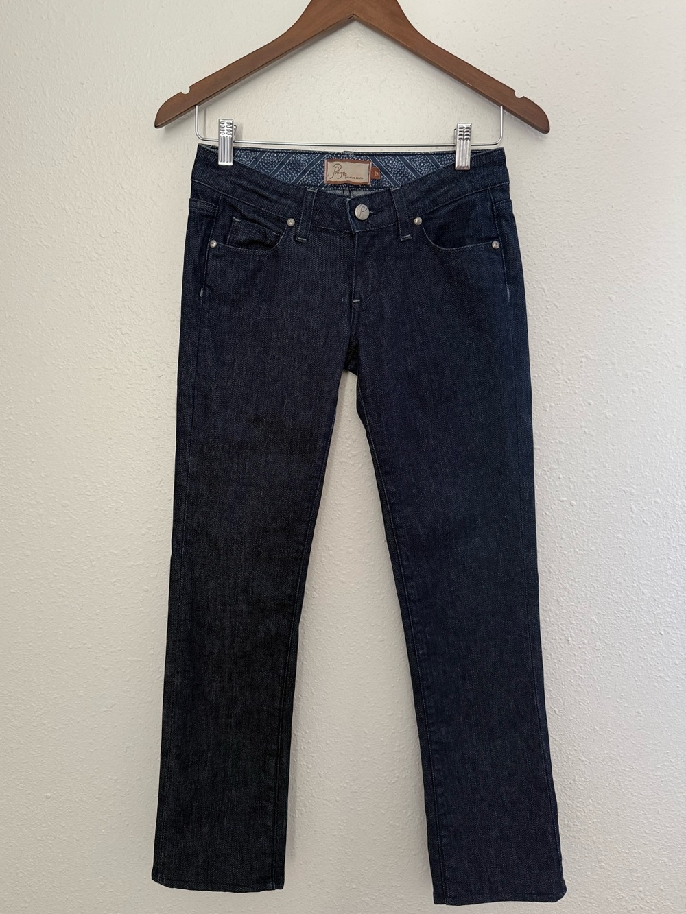 Paige Bel Air Premium Denim Made in USA Low Rise Bootcut Jeans Dark Wash Size 24